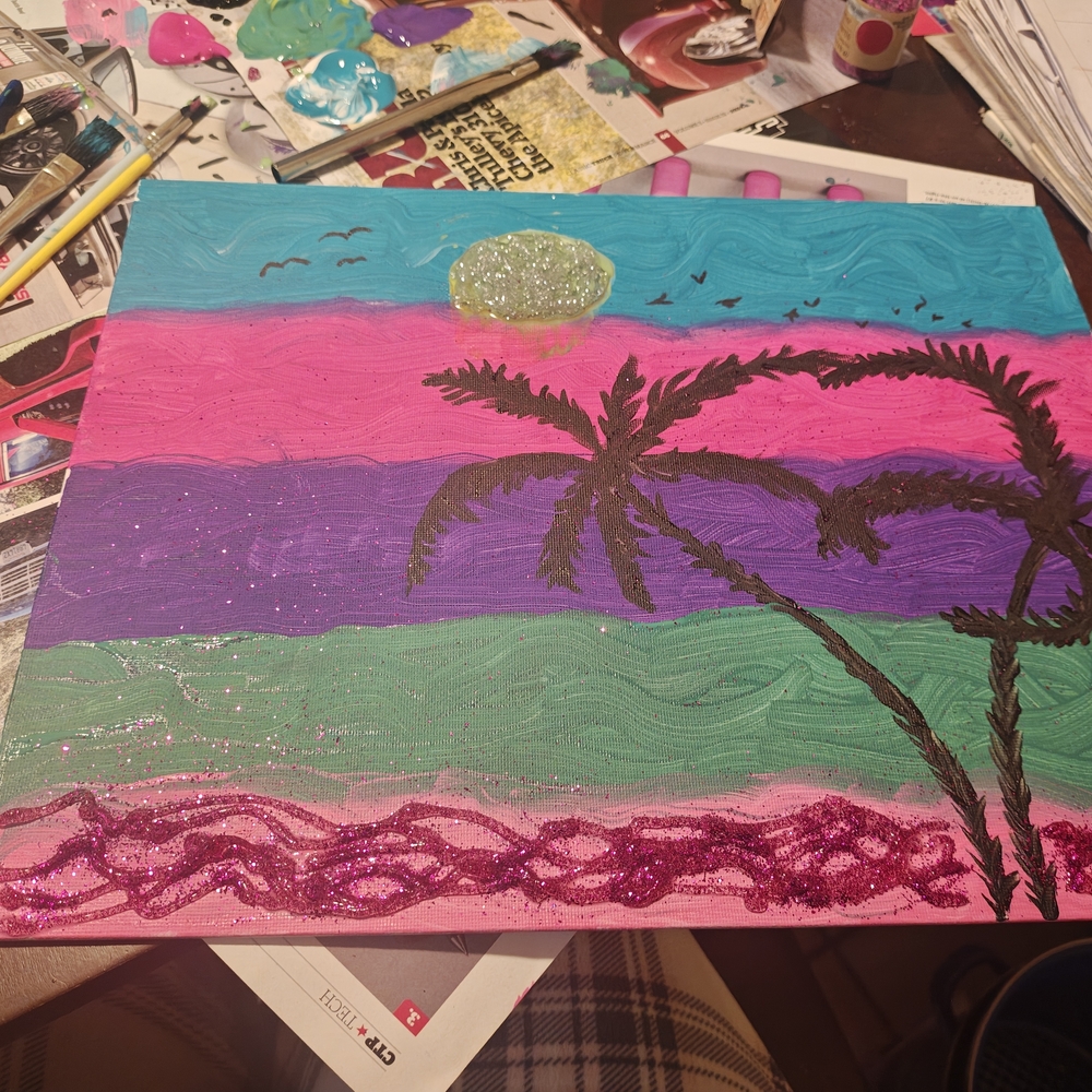 Colorful Palm Tree Canvas Art